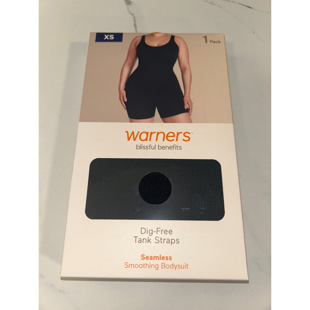 Warners‎ Blissful Benefits Seamless Smoothing Bodysuit Black XS Dig-Free Straps